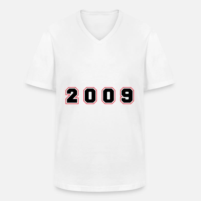 Numéro de l’année 2009 - T-shirt col V Homme - blanc