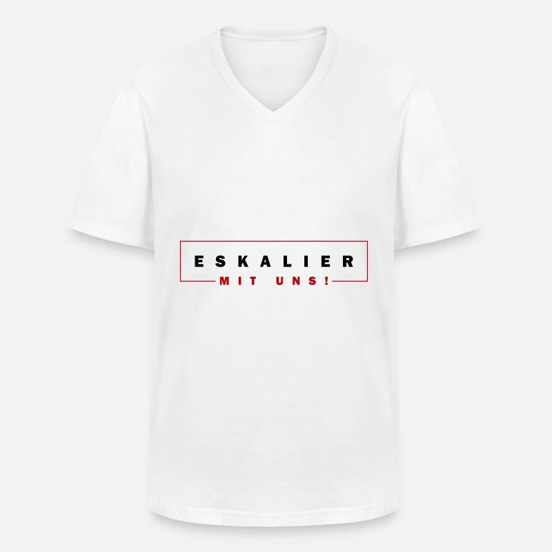 Eskalier mit uns - Männer-T-Shirt mit V-Ausschnitt - Weiß