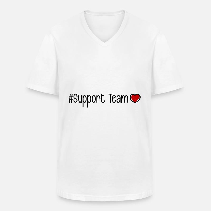 Support Team Herz - Männer-T-Shirt mit V-Ausschnitt - Weiß