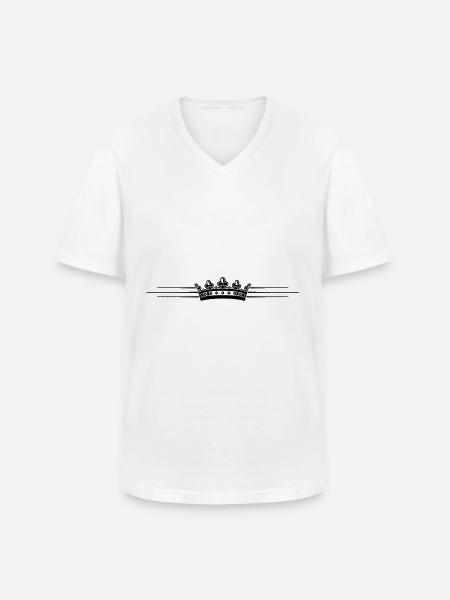 Krone Line Design - Men's V-Neck T-Shirt - white