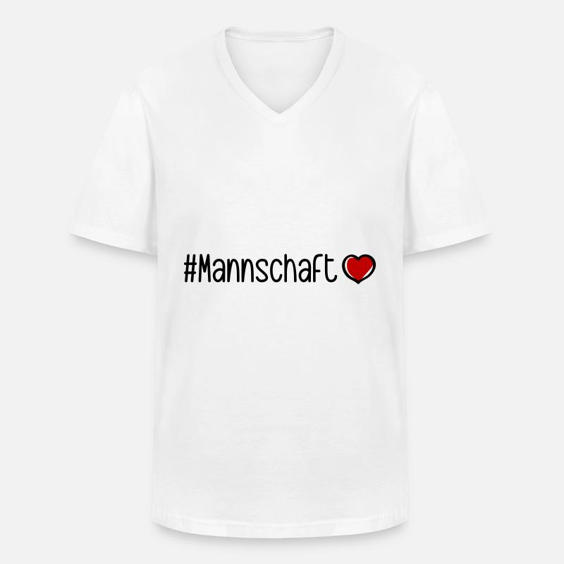 Mannschaft Herz - Männer-T-Shirt mit V-Ausschnitt - Weiß