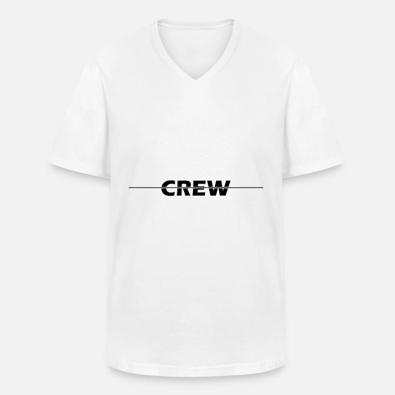 Crew Linie - Männer-T-Shirt mit V-Ausschnitt - Weiß