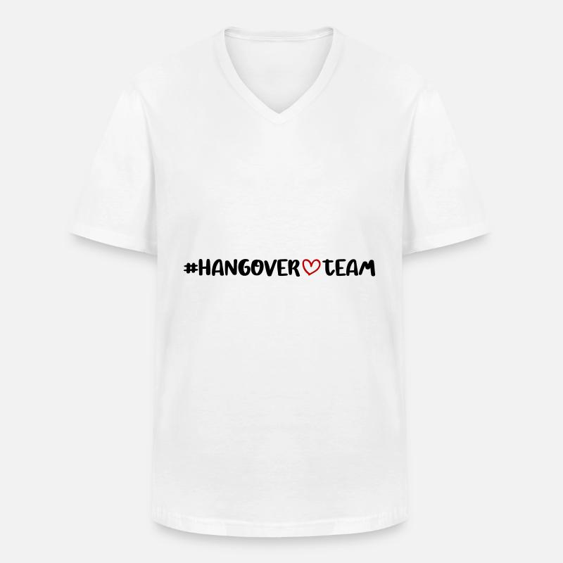 Hangover Team Herz - Männer-T-Shirt mit V-Ausschnitt - Weiß