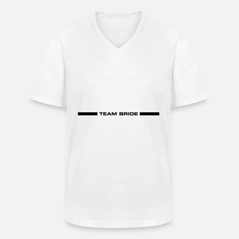 Team Bride Hochzeit Spruch - Männer-T-Shirt mit V-Ausschnitt - Weiß