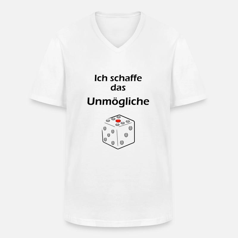 Ich schaffe das Unmögliche - Männer-T-Shirt mit V-Ausschnitt - Weiß