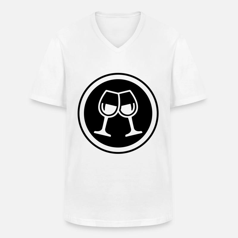 Wein Gläser - Männer-T-Shirt mit V-Ausschnitt - Weiß