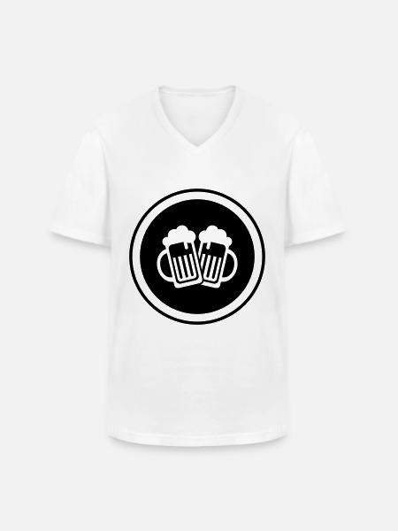 Bierglas Symbol - Männer-T-Shirt mit V-Ausschnitt - Weiß