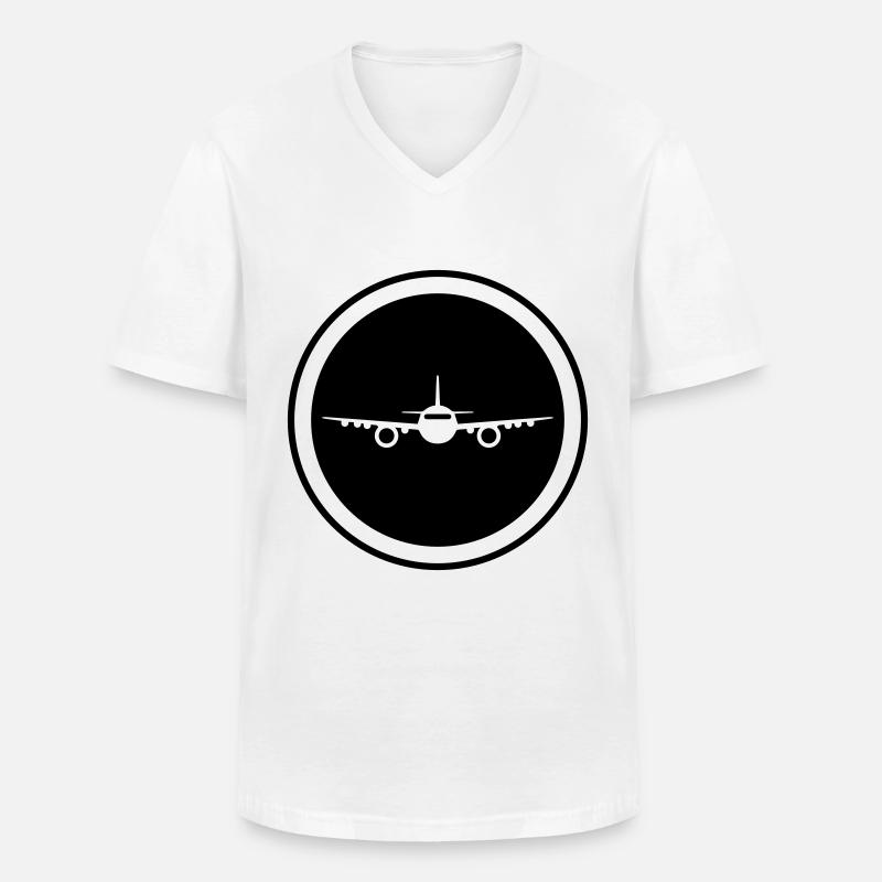 Flugzeug Symbol - Männer-T-Shirt mit V-Ausschnitt - Weiß