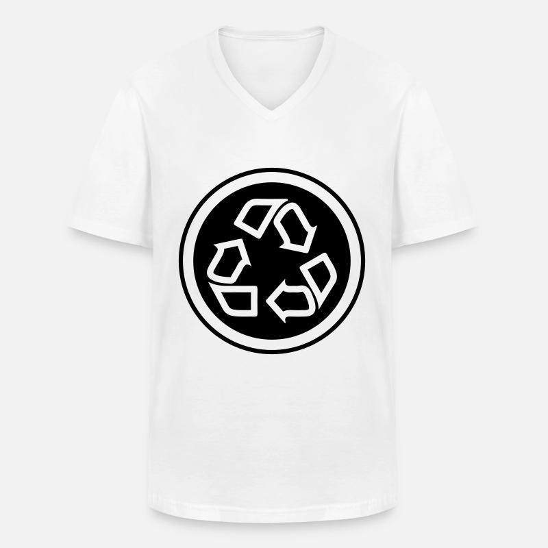 Recycling Symbol - Männer-T-Shirt mit V-Ausschnitt - Weiß