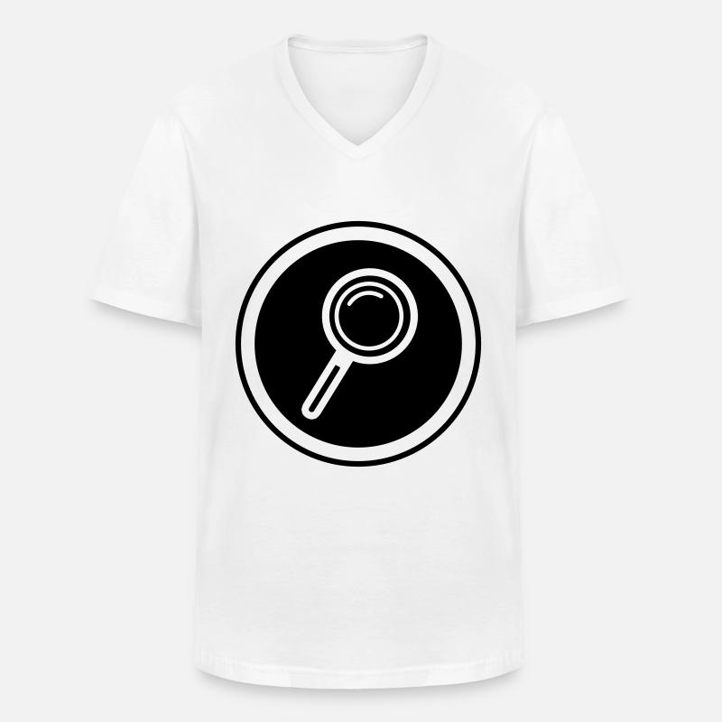 Lupe Symbol - Männer-T-Shirt mit V-Ausschnitt - Weiß