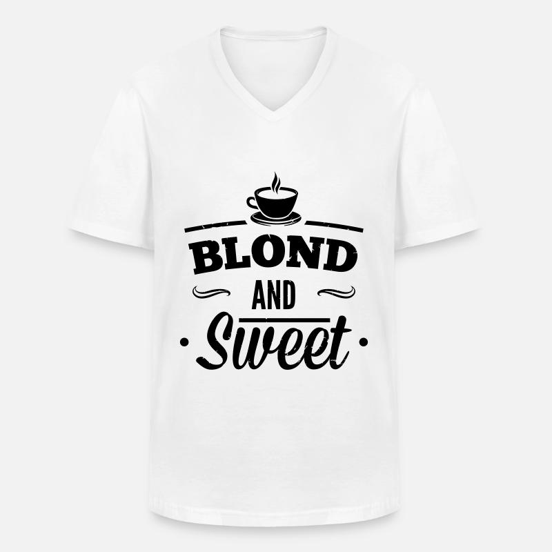 Blond und Süß Kaffee 1 - Männer-T-Shirt mit V-Ausschnitt - Weiß