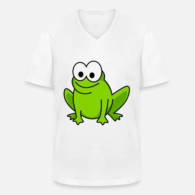 Frosch Comic Tier - Männer-T-Shirt mit V-Ausschnitt - Weiß