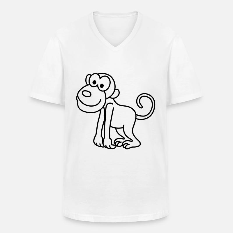 Affe Comic Tier - Männer-T-Shirt mit V-Ausschnitt - Weiß