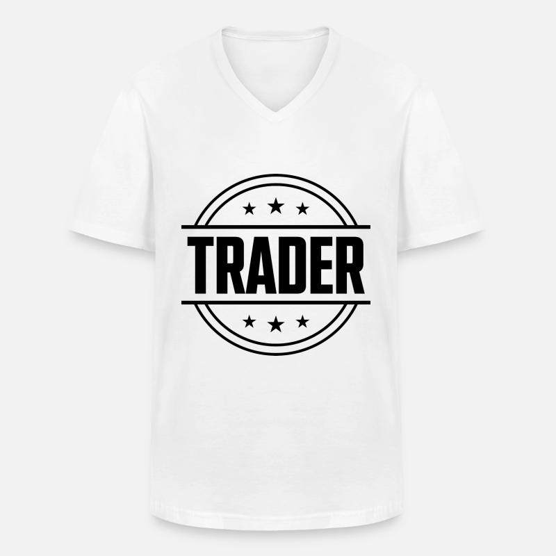 Trader Beruf - Männer-T-Shirt mit V-Ausschnitt - Weiß