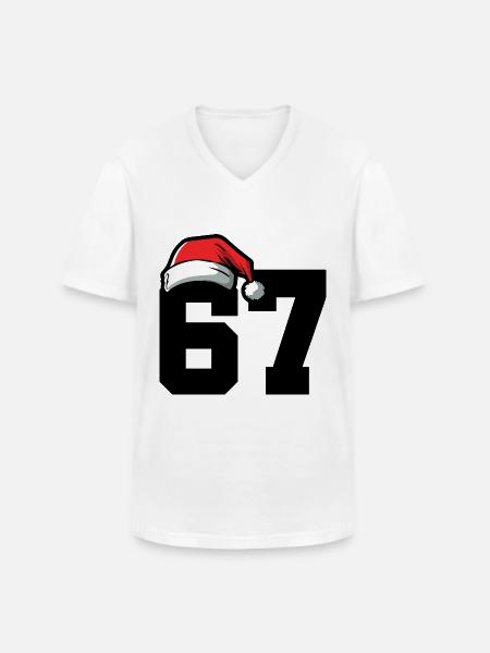67 Number Christmas - Men's V-Neck T-Shirt - white