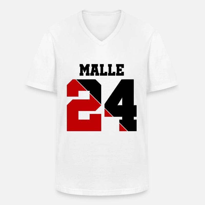 Malle 24 - Männer-T-Shirt mit V-Ausschnitt - Weiß