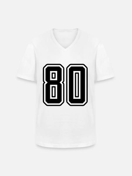80 number symbol - Men's V-Neck T-Shirt - white