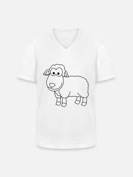 Sheep Comic Animal - Men's V-Neck T-Shirt - white