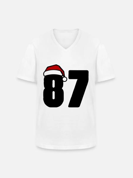 87 Number Christmas - Men's V-Neck T-Shirt - white