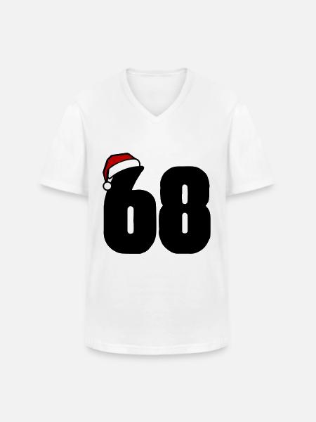 68 Numéro Noël - T-shirt col V Homme - blanc