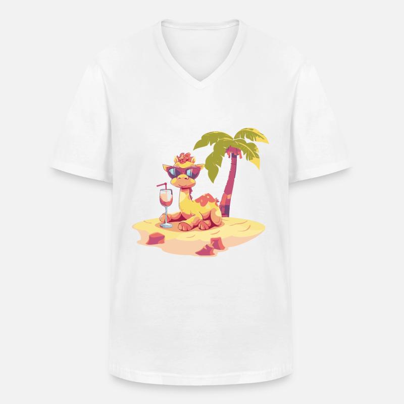 Kamel Sommer Strand Urlaub - Männer-T-Shirt mit V-Ausschnitt - Weiß