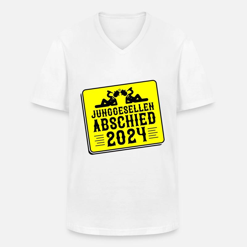 Junggesellen Abschied 2024 - Männer-T-Shirt mit V-Ausschnitt - Weiß