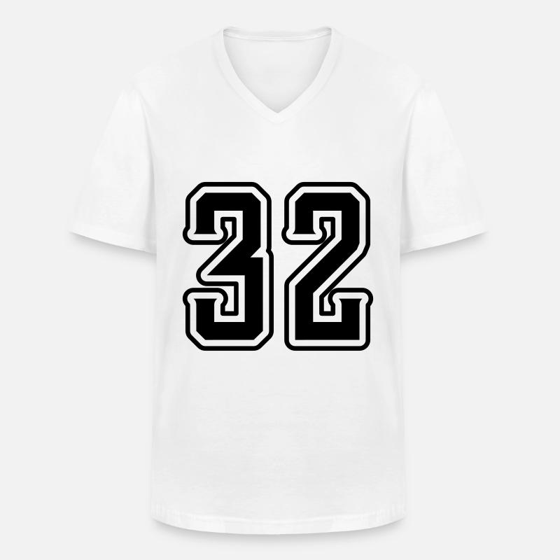 32 number symbol - Men's V-Neck T-Shirt - white