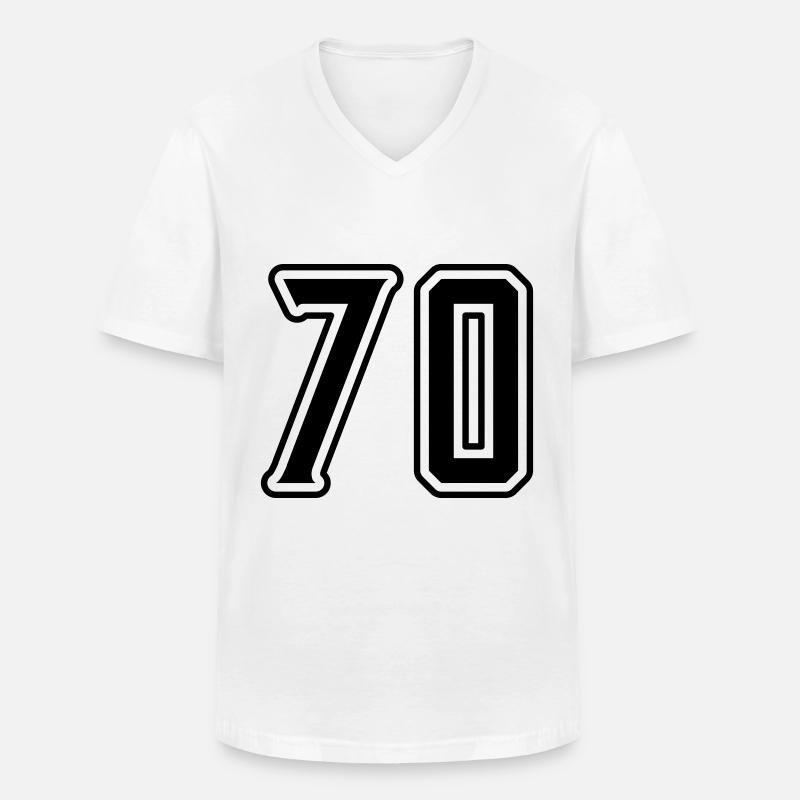 70 Zahl Symbol - Männer-T-Shirt mit V-Ausschnitt - Weiß