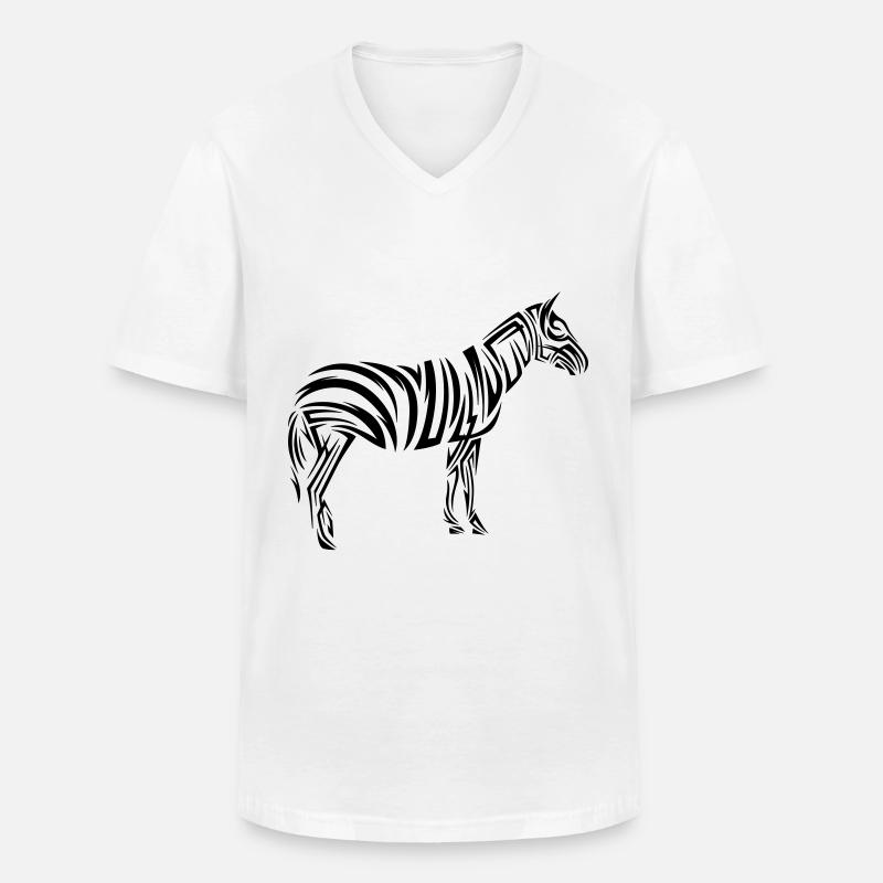 Zebra Tribal Tattoo - Männer-T-Shirt mit V-Ausschnitt - Weiß