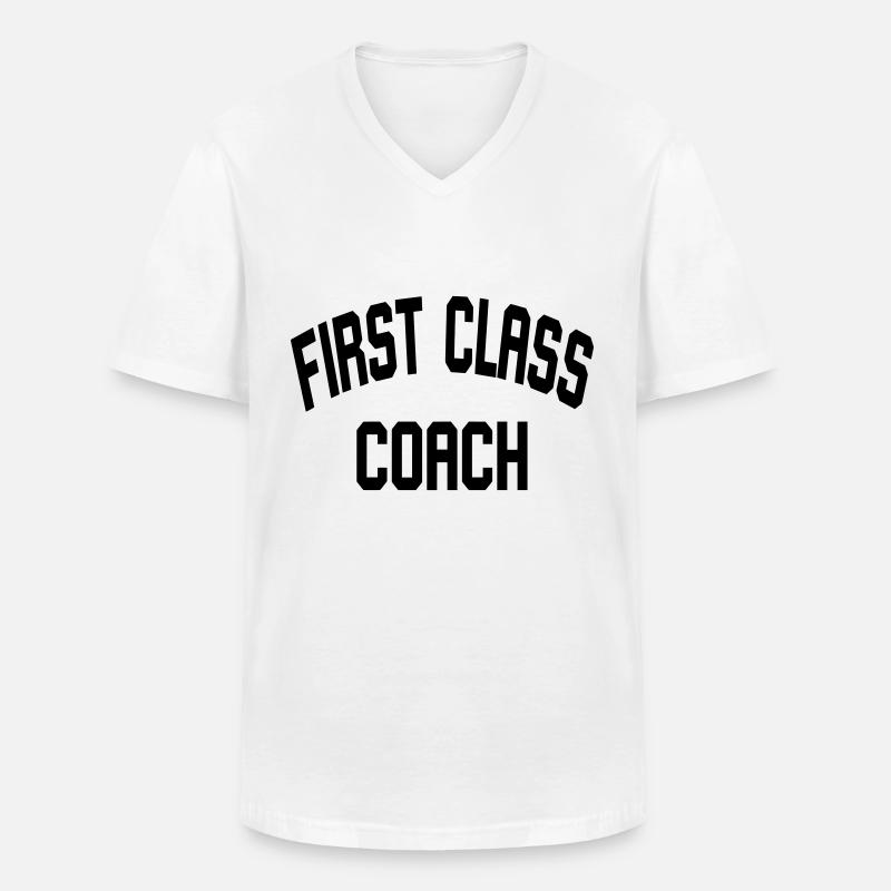 First Class Coach - Männer-T-Shirt mit V-Ausschnitt - Weiß
