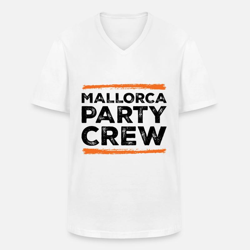 Mallorca Party Crew - Männer-T-Shirt mit V-Ausschnitt - Weiß