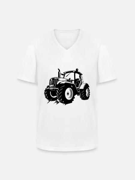 Tractor Farmer Farmer Symbol - Men's V-Neck T-Shirt - white