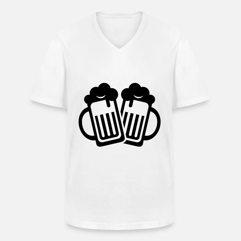 Bierglas Symbol - Männer-T-Shirt mit V-Ausschnitt - Weiß