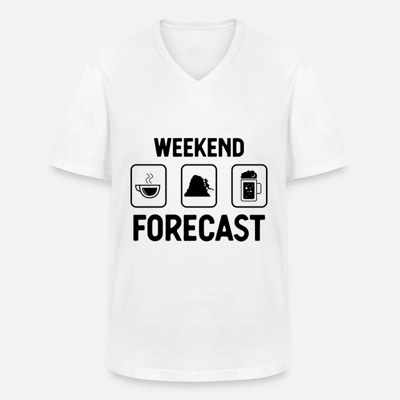 Wochenendprognose 1 - (2) - Männer-T-Shirt mit V-Ausschnitt - Weiß