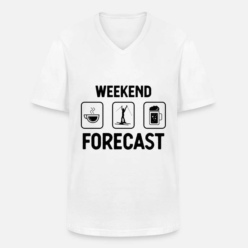 Wochenendprognose 1 - (2) - Männer-T-Shirt mit V-Ausschnitt - Weiß