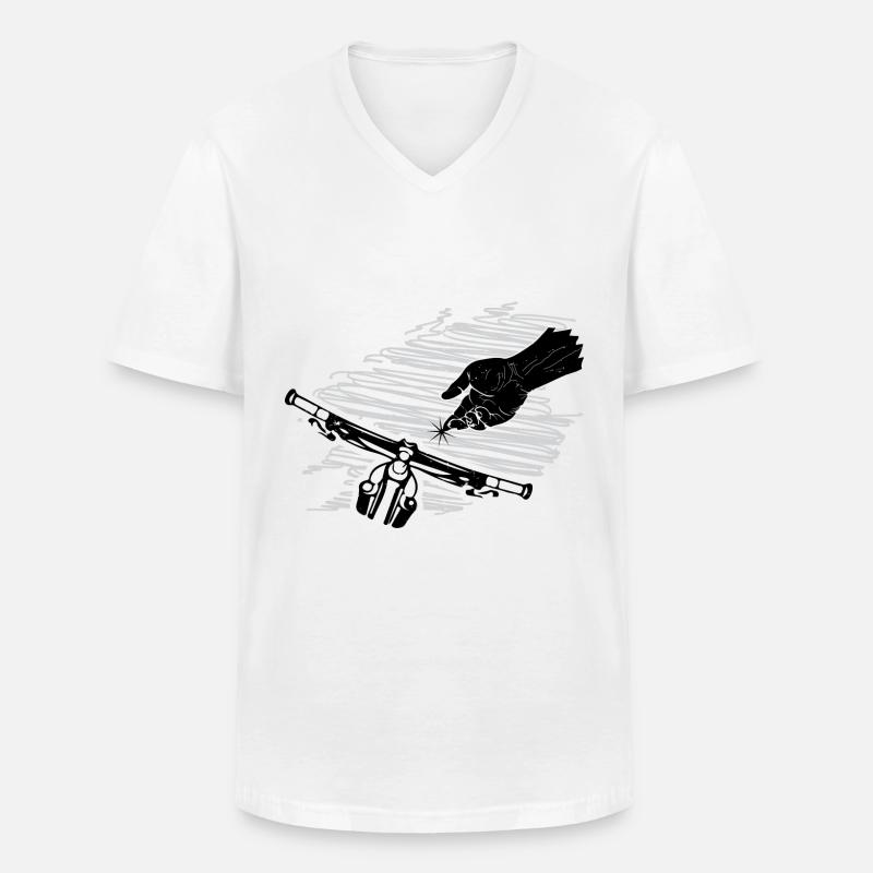 Bleib bei mir - - Männer-T-Shirt mit V-Ausschnitt - Weiß