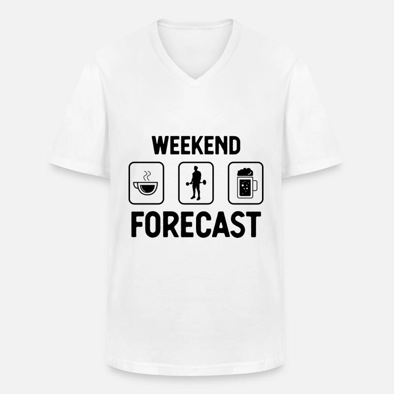 Wochenendprognose 1 - (2) - Männer-T-Shirt mit V-Ausschnitt - Weiß