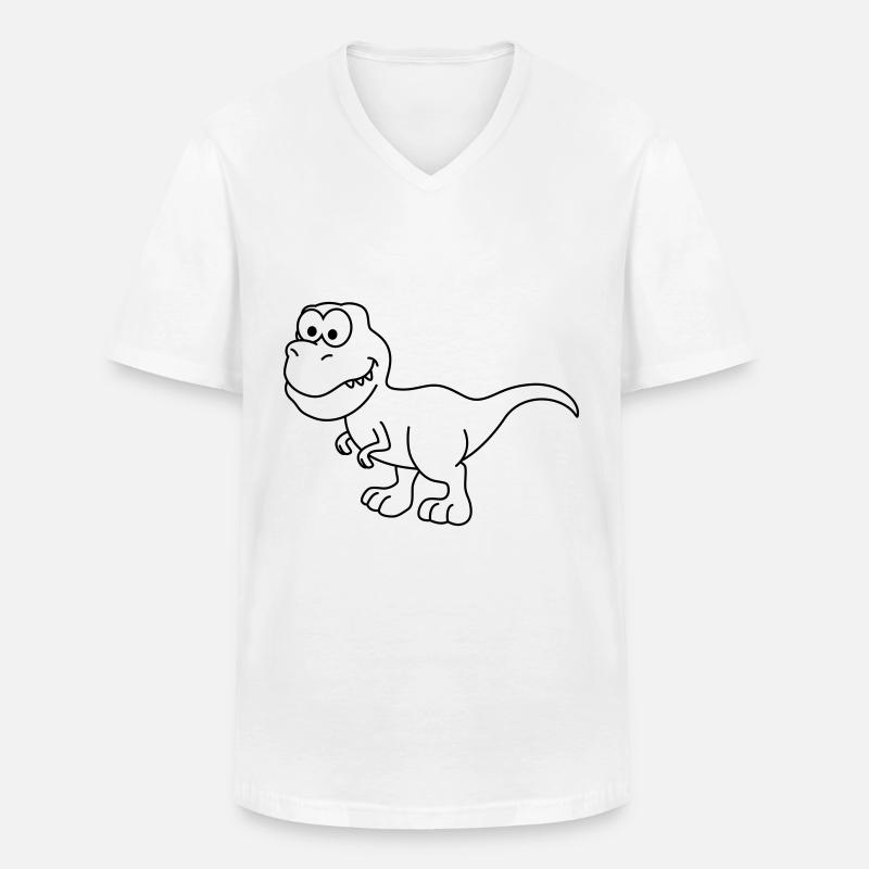 Dinosaurier T-Rex Comic - Männer-T-Shirt mit V-Ausschnitt - Weiß