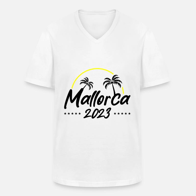 Mallorca 2023 - Männer-T-Shirt mit V-Ausschnitt - Weiß