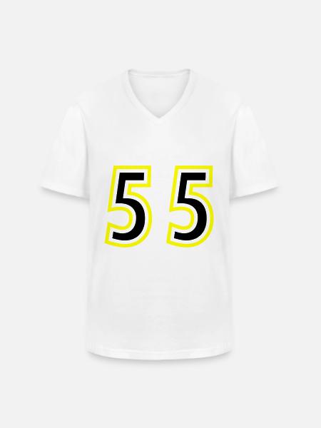 55 Number College - Men's V-Neck T-Shirt - white