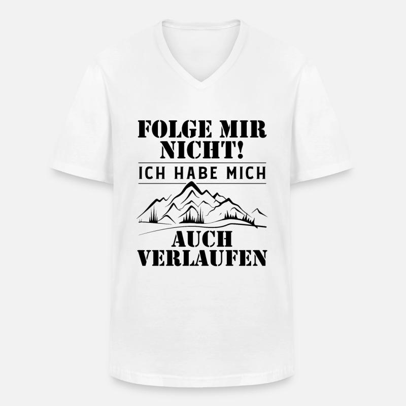 Folge Mir nicht - - Männer-T-Shirt mit V-Ausschnitt - Weiß