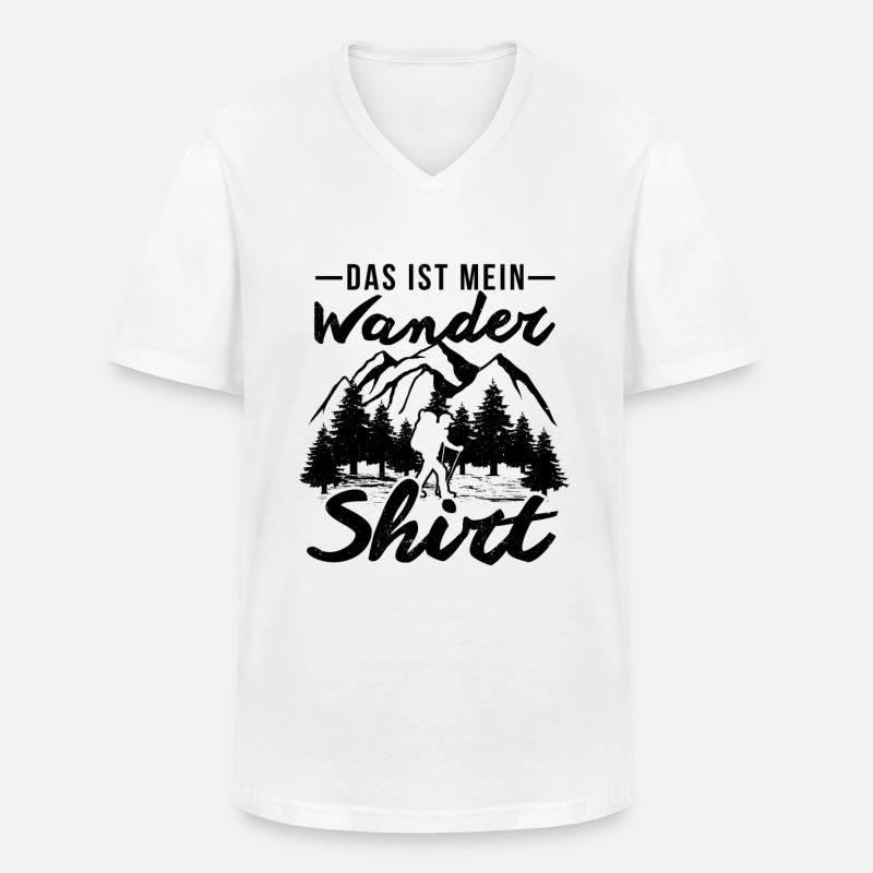 Das ist mein Wandershirt - - Männer-T-Shirt mit V-Ausschnitt - Weiß