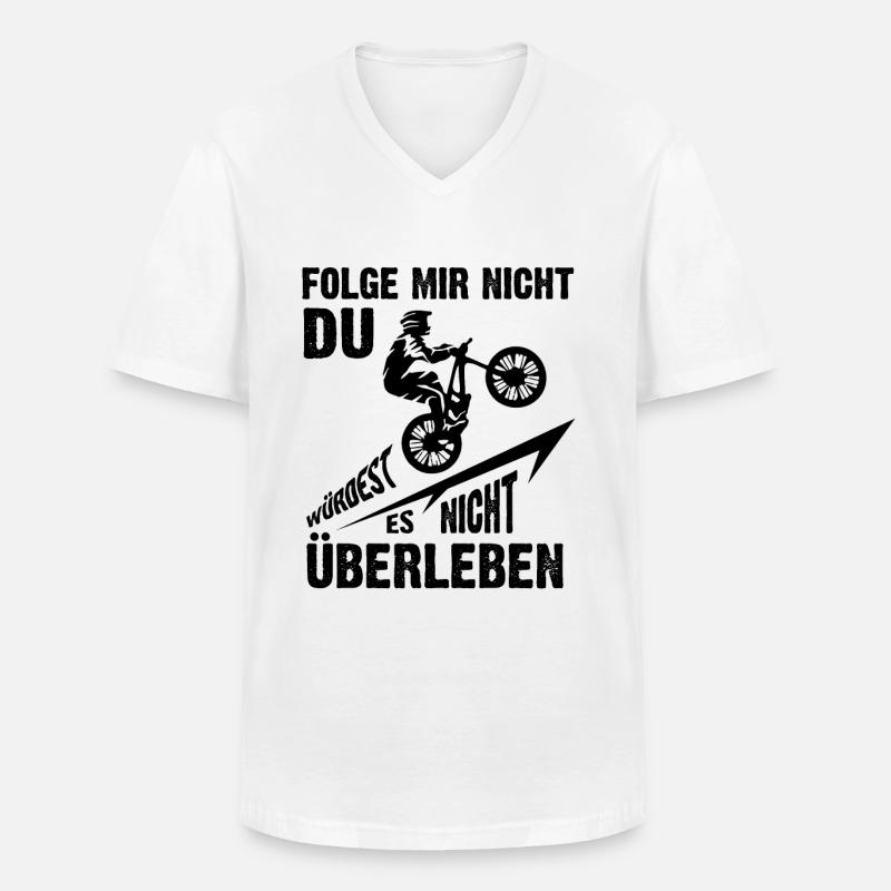 Folge Mir nicht - - Männer-T-Shirt mit V-Ausschnitt - Weiß