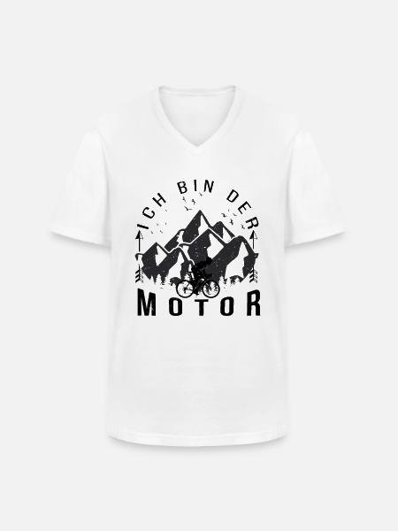 Ich bin der Motor - - Männer-T-Shirt mit V-Ausschnitt - Weiß