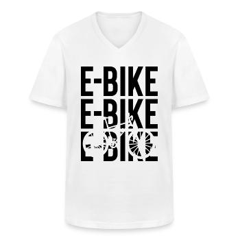 E-Bike - - Maglietta da uomo classica con scollo a V - bianco - Fronte - AI Model Male 185 light (185cm)
