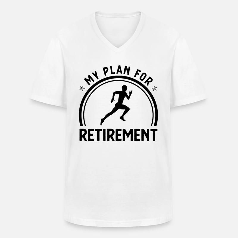 Mein Ruhestandplan - - Männer-T-Shirt mit V-Ausschnitt - Weiß