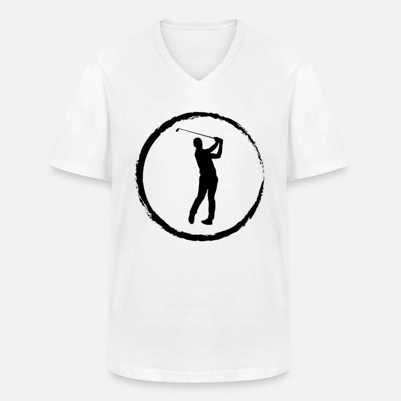 Cricle and Golf - - Männer-T-Shirt mit V-Ausschnitt - Weiß