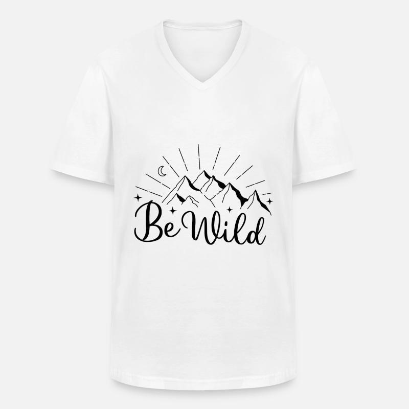 Wild sein - - Männer-T-Shirt mit V-Ausschnitt - Weiß