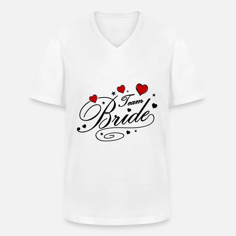 Team Braut Hochzeit - Männer-T-Shirt mit V-Ausschnitt - Weiß