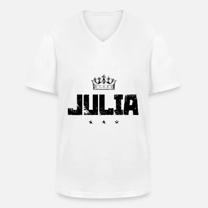 Julia - Männer-T-Shirt mit V-Ausschnitt - Weiß